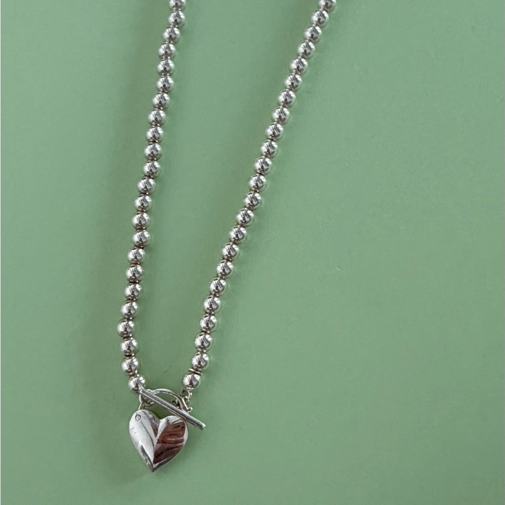 Silver Heart Toggle Necklace - Women's Jewelry